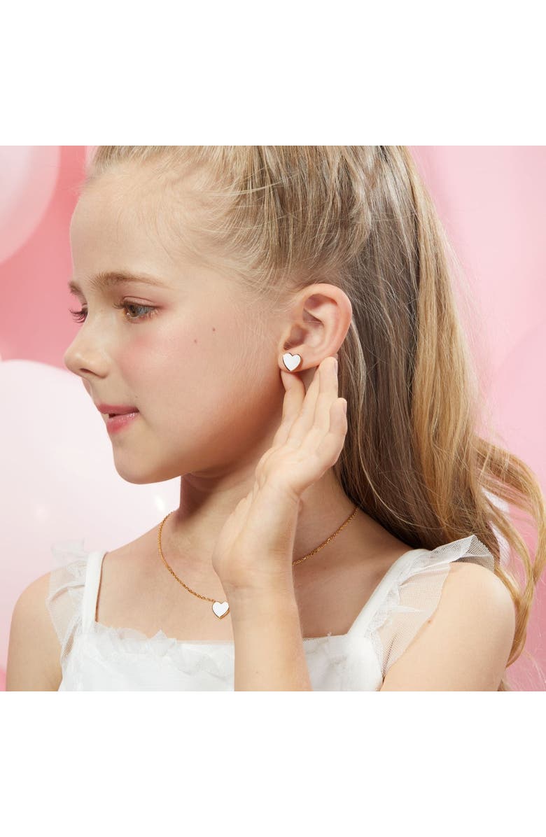 Anna Zuckerman Petit Love Studs in White, Alternate, color, White