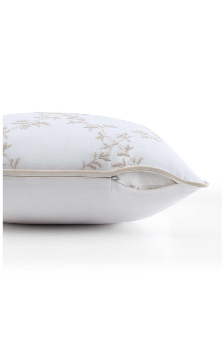Blooming Trellis Cotton Decorative Pillow, Alternate, color, WHITE/ FEATHER
