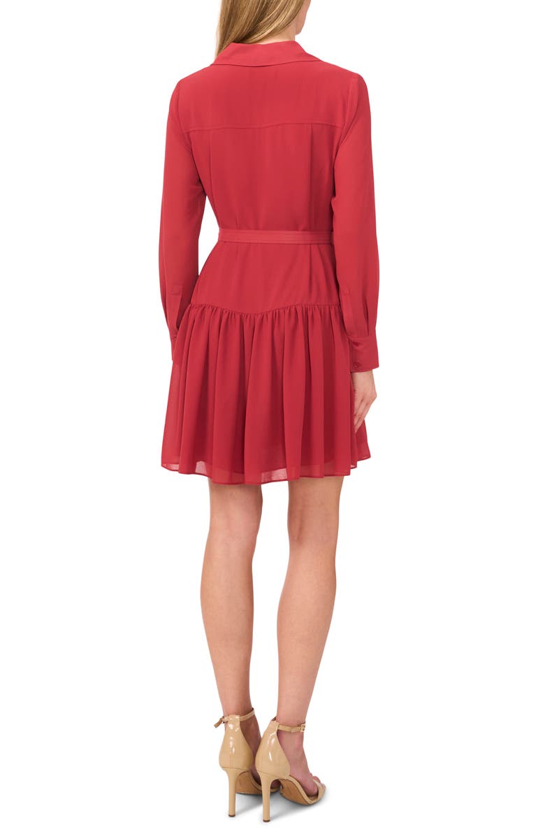CeCe Long Sleeve Ruffle Hem Shirtdress, Alternate, color,
