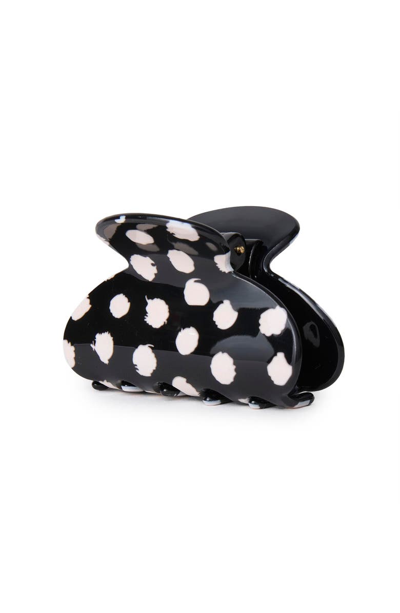 Lele Sadoughi Mini Polka Dot Claw Clip, Alternate, color, Jet 001