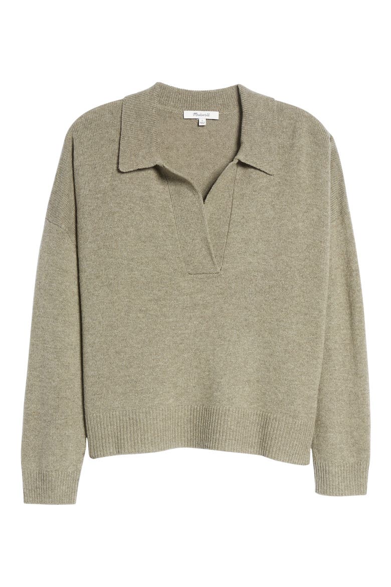 Davie Polo Sweater, Alternate, color, HEATHER SAGEMIST