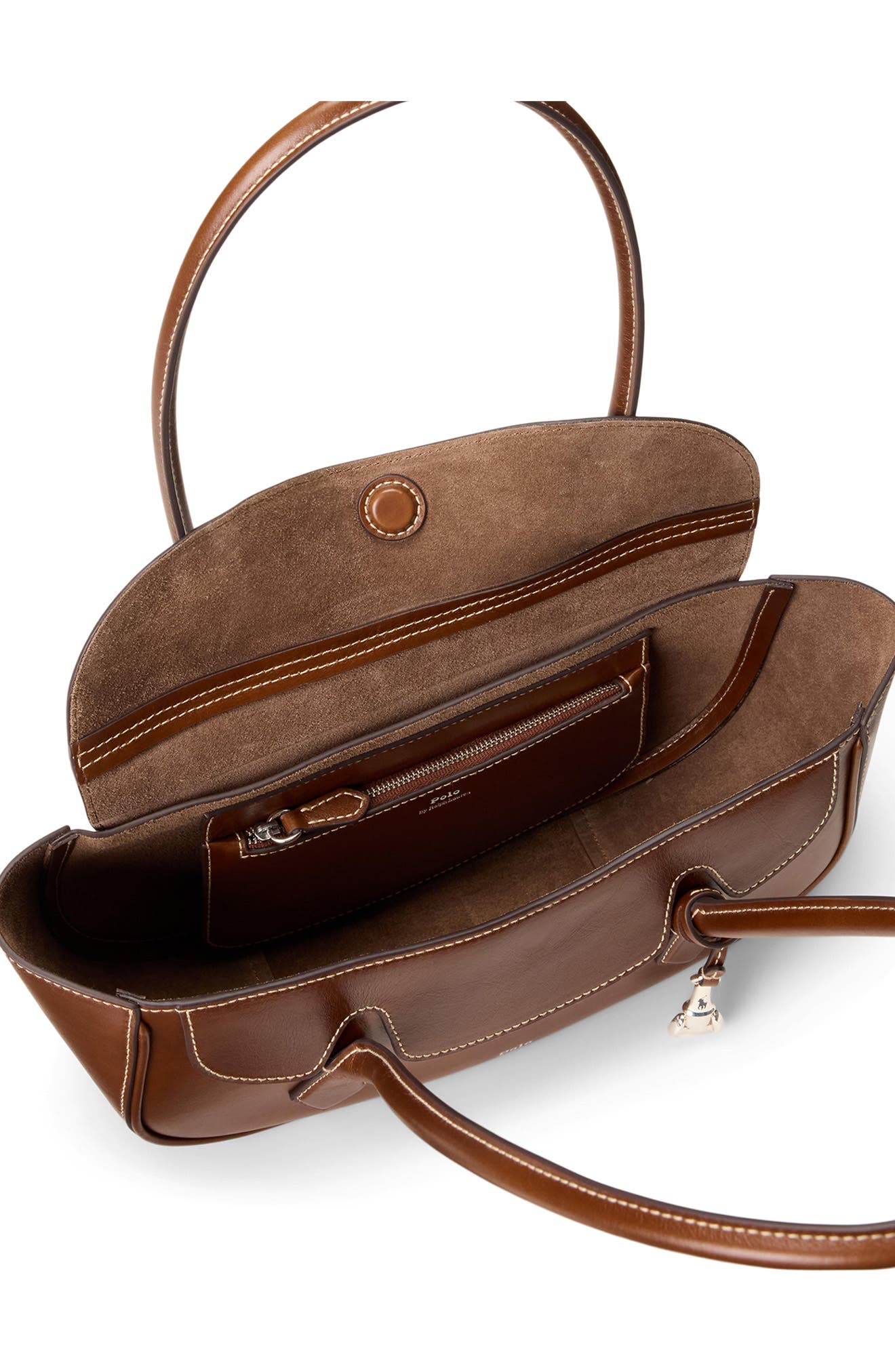 Small Polo Blaze Tumbled Leather Shoulder Bag, Alternate, color, CHESTNUT