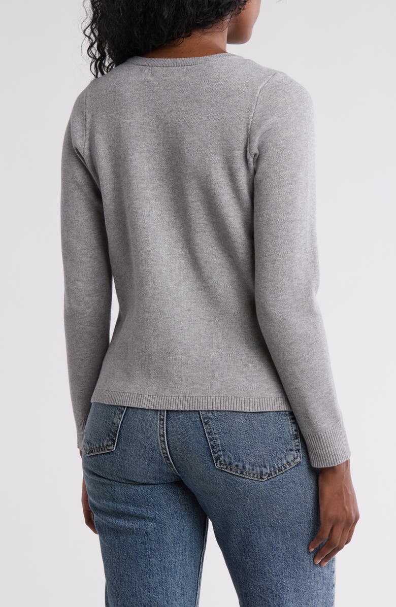 BY DESIGN Halsey Tipped Cardigan, Alternate, color, Light Grey Heather