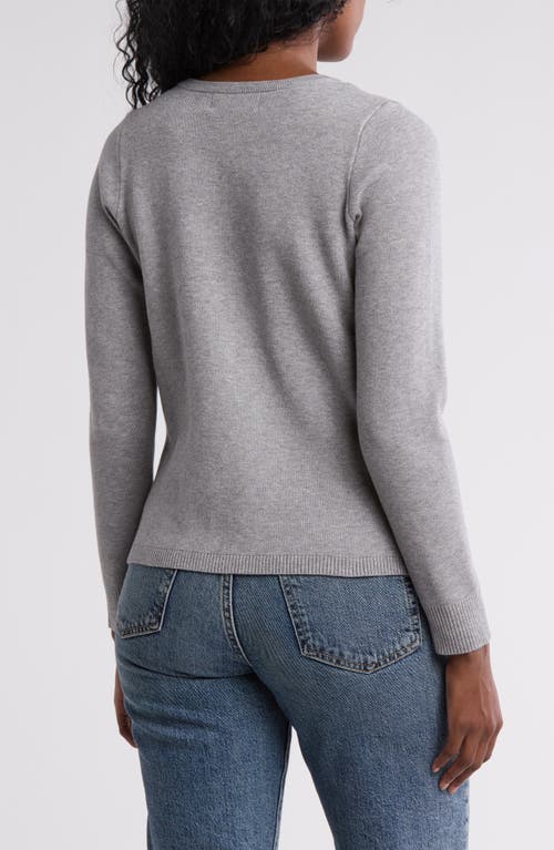 By Design Halsey Tipped Cardigan In Light Grey Heather