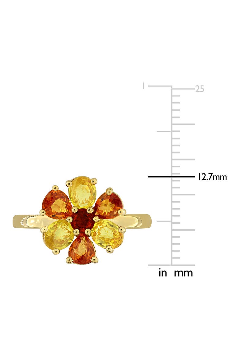 Yellow and Orange Sapphire Flower Ring, Alternate, color, MULTICOLOR