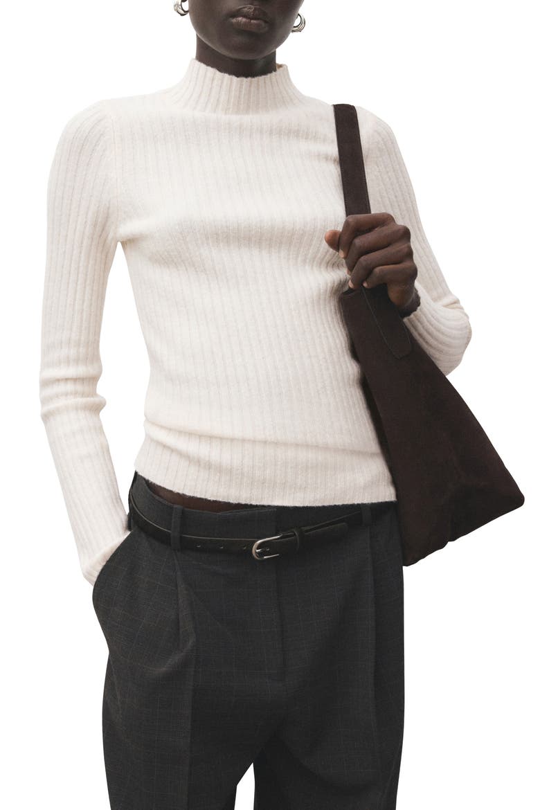 Simonet Turtleneck Rib Sweater, Main, color, ECRU