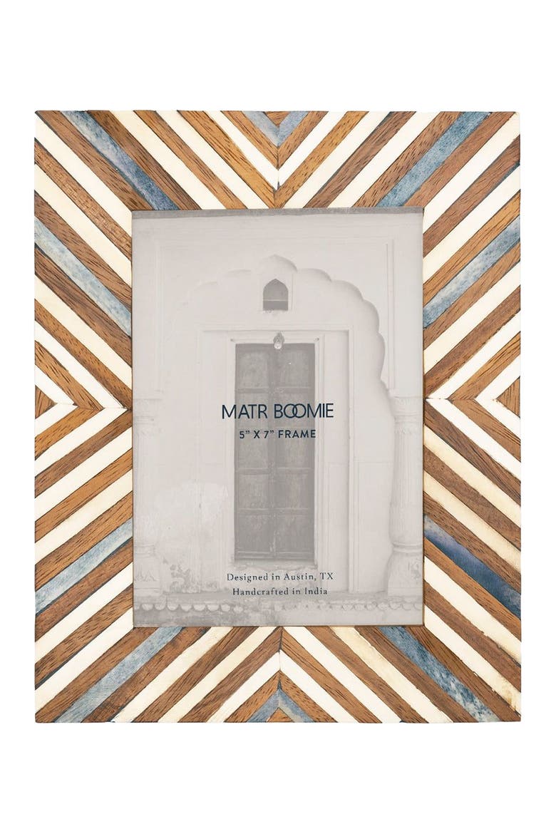 Banka Mundi Brown & White Picture Frame - Carved Bone, Wood, Main, color, Brown/White