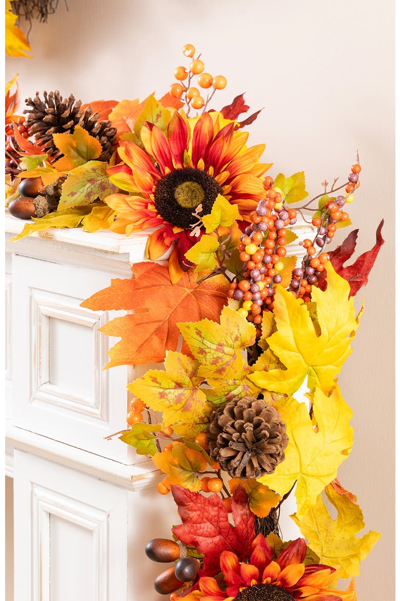 12ft Fall Oversized Sunflower Garland, Alternate, color, Orange