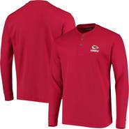DUNBROOKE Men's Dunbrooke Red Kansas City Chiefs Logo Maverick Thermal Henley Long Sleeve T-Shirt