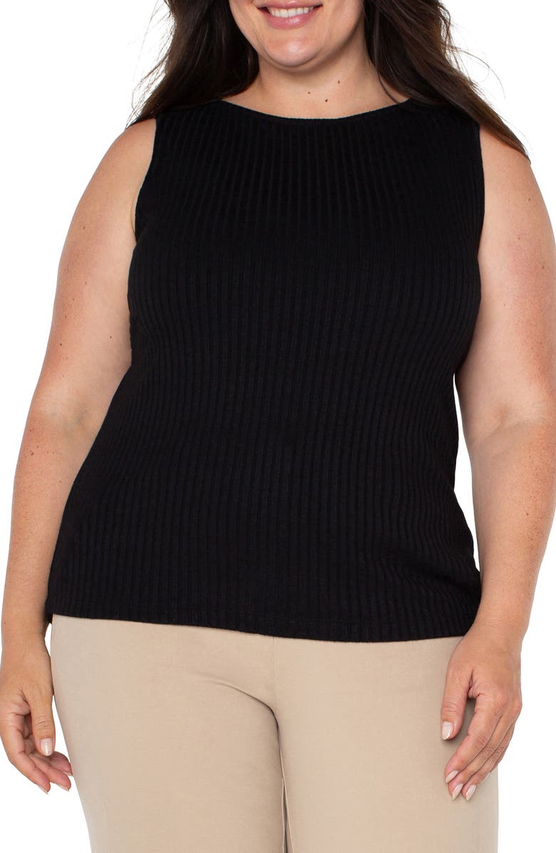 Liverpool Los Angeles Boat Neck Sleeveless Rib Top, Main, color, 