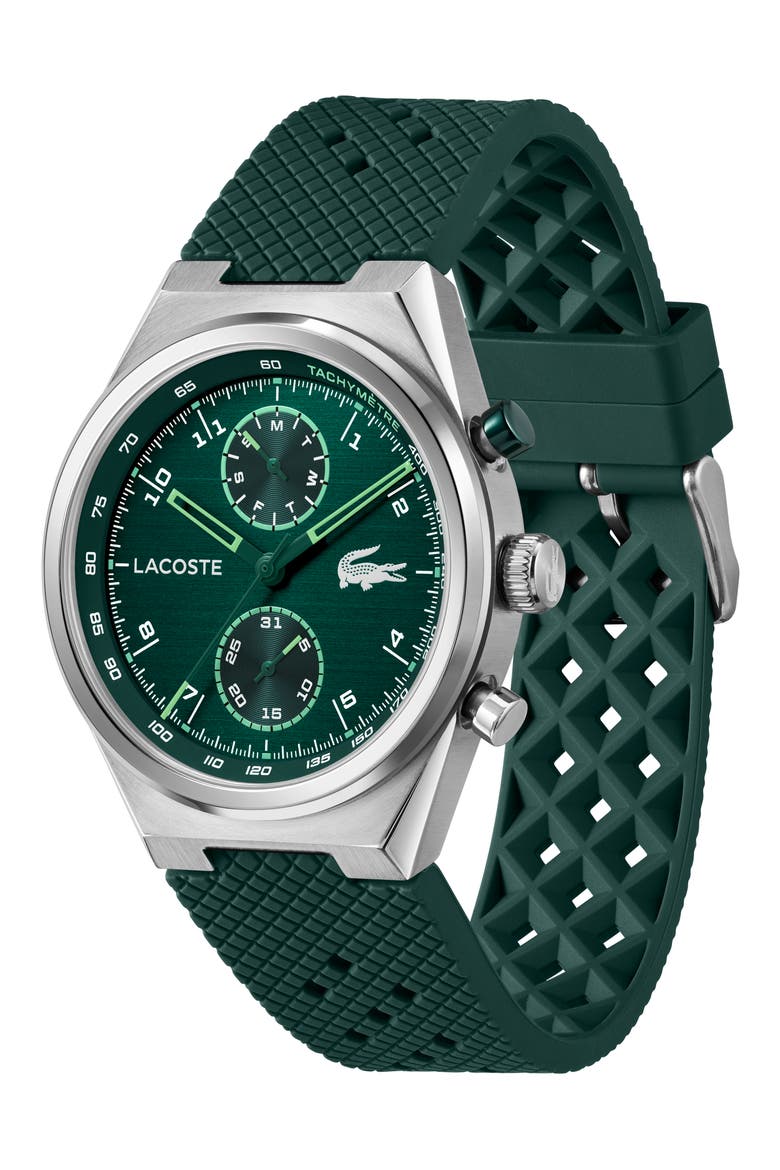 Line Racer Green Multifunction Silicone Strap Watch, 43mm, Alternate, color, GREEN