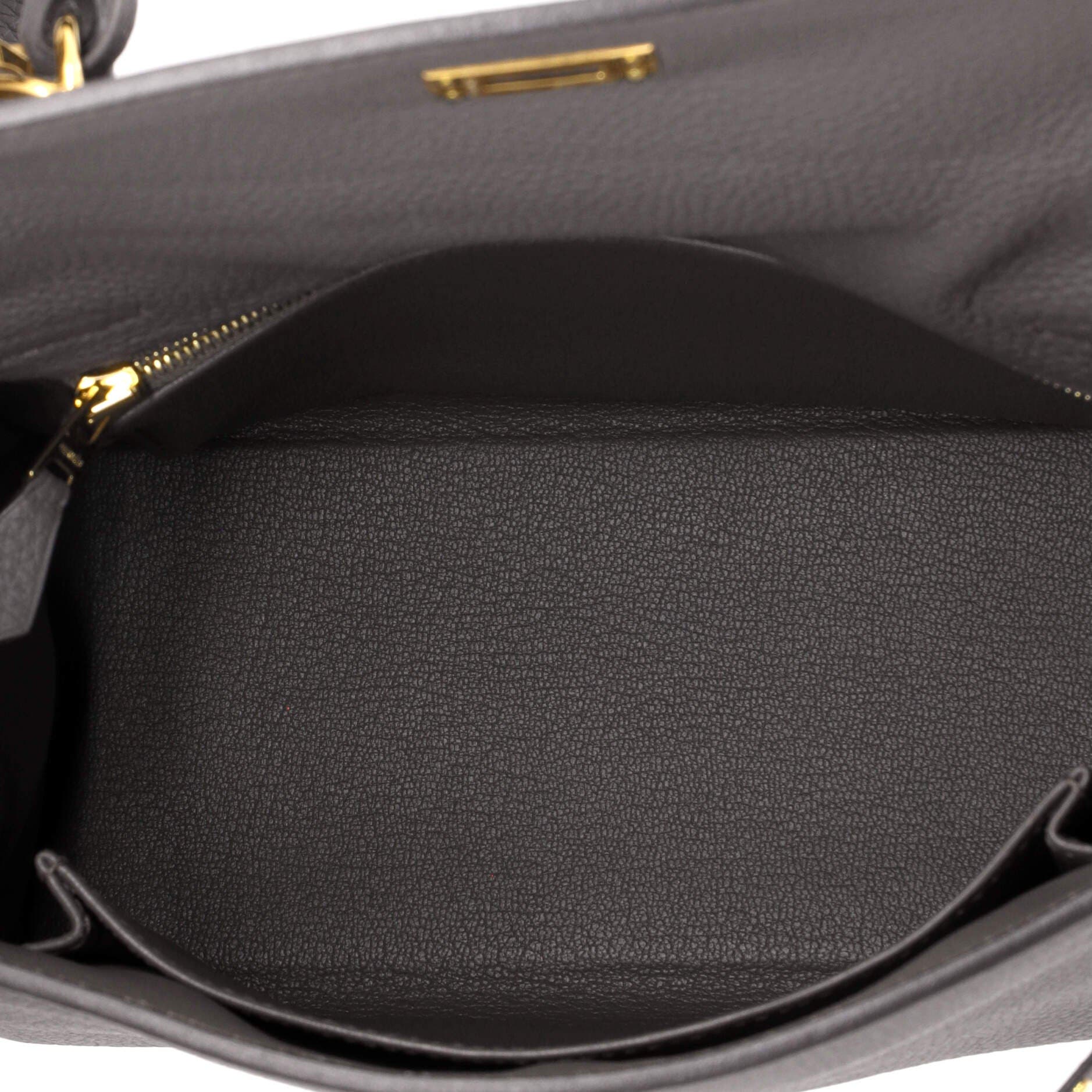 Pre-Owned Hermes Kelly Handbag Grey Togo with Gold Hardware 25, Alternate, color, Etain