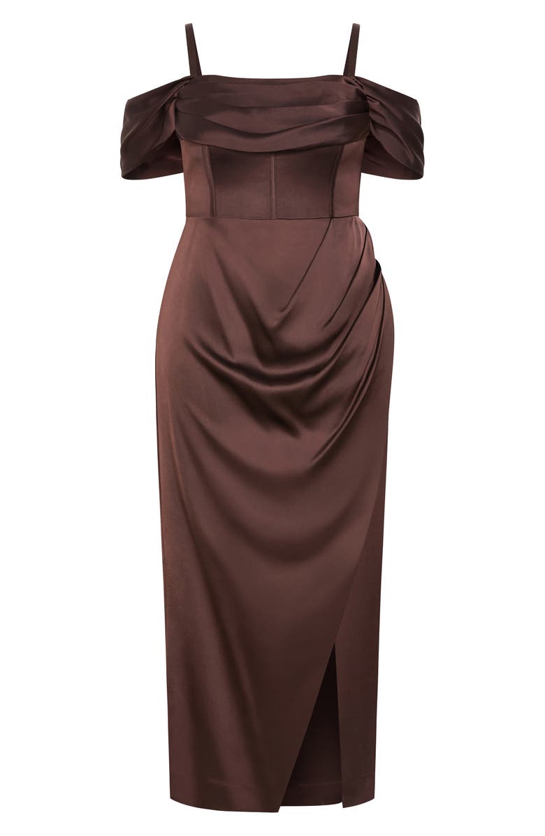 City Chic Forbidden Love Off the Shoulder Maxi Dress, Main, color,