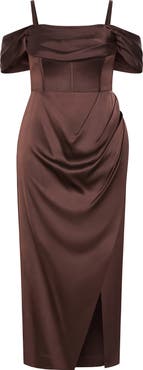 City Chic Forbidden Love Off the Shoulder Maxi Dress