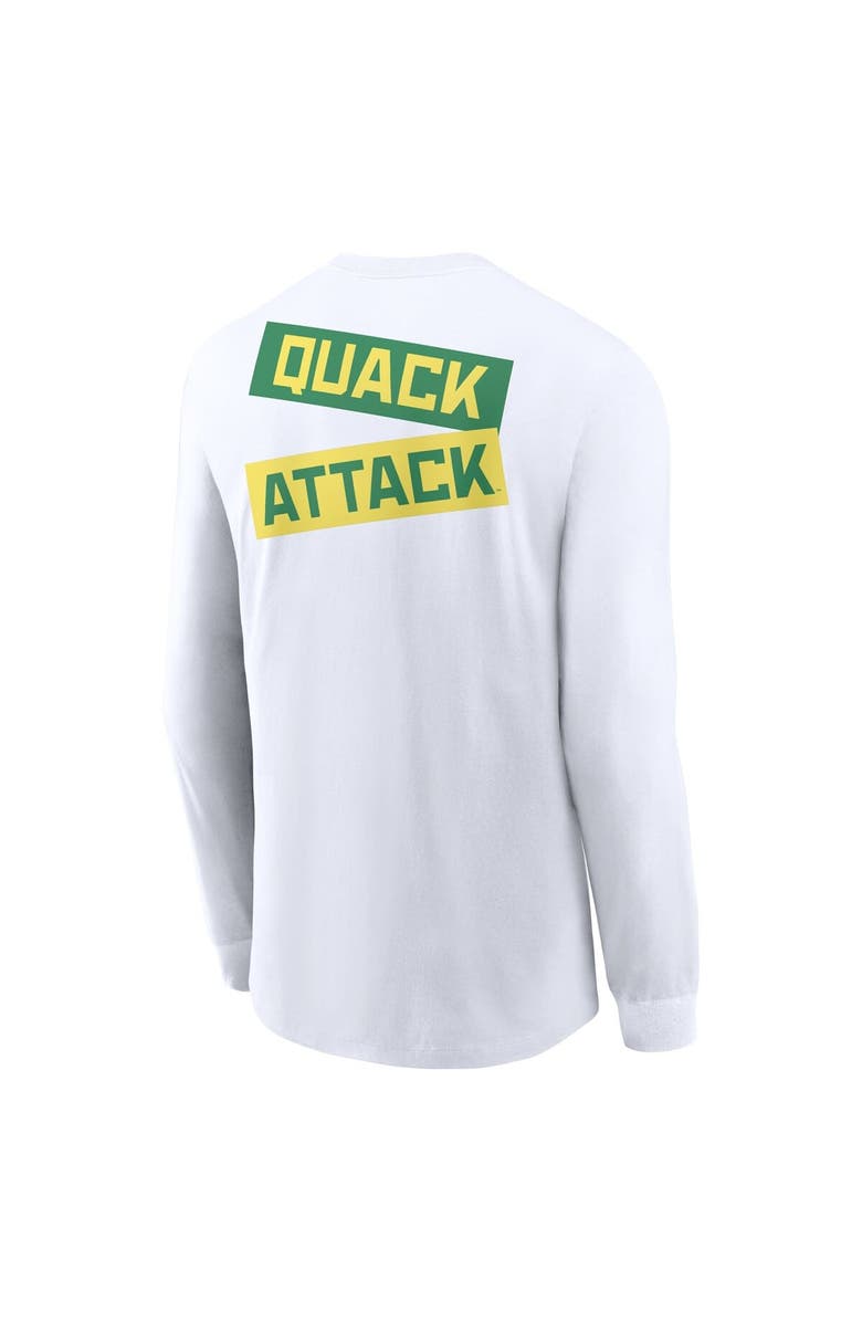 Nike Men's Nike White Oregon Ducks Two-Hit Classic Location Long Sleeve T-Shirt, Alternate, color, White