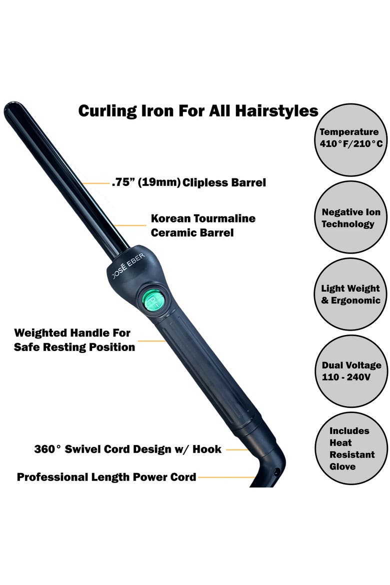 Clipless Curling Iron, Alternate, color, Black