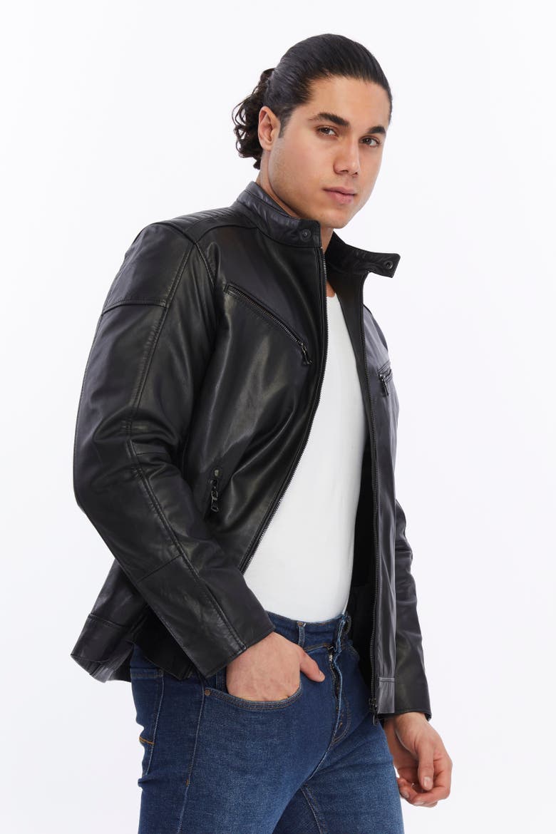 Sullivan Leather Jacket, Alternate, color, Black