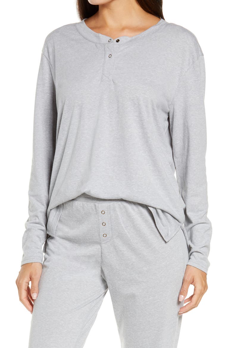 Women's Henley Top, Main, color, GREY SLEET