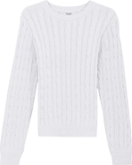 Vivid Cable Knit Ribbed Neck Sweater