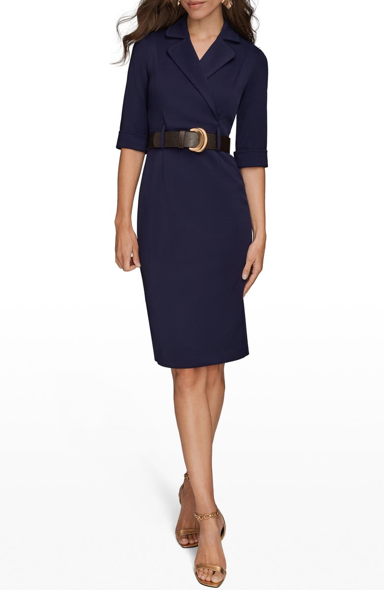 Donna Karan New York Belted Sheath Dress, Main, color, Eclipse