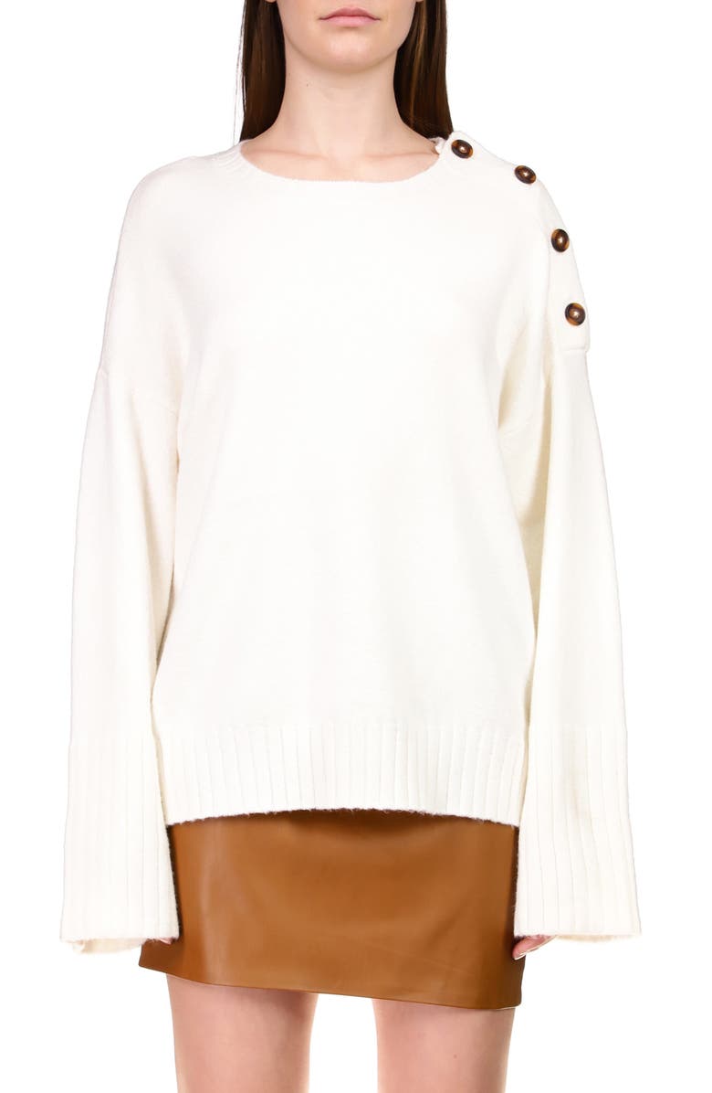 Sanctuary On Arrival Shoulder Button Sweater, Main, color,