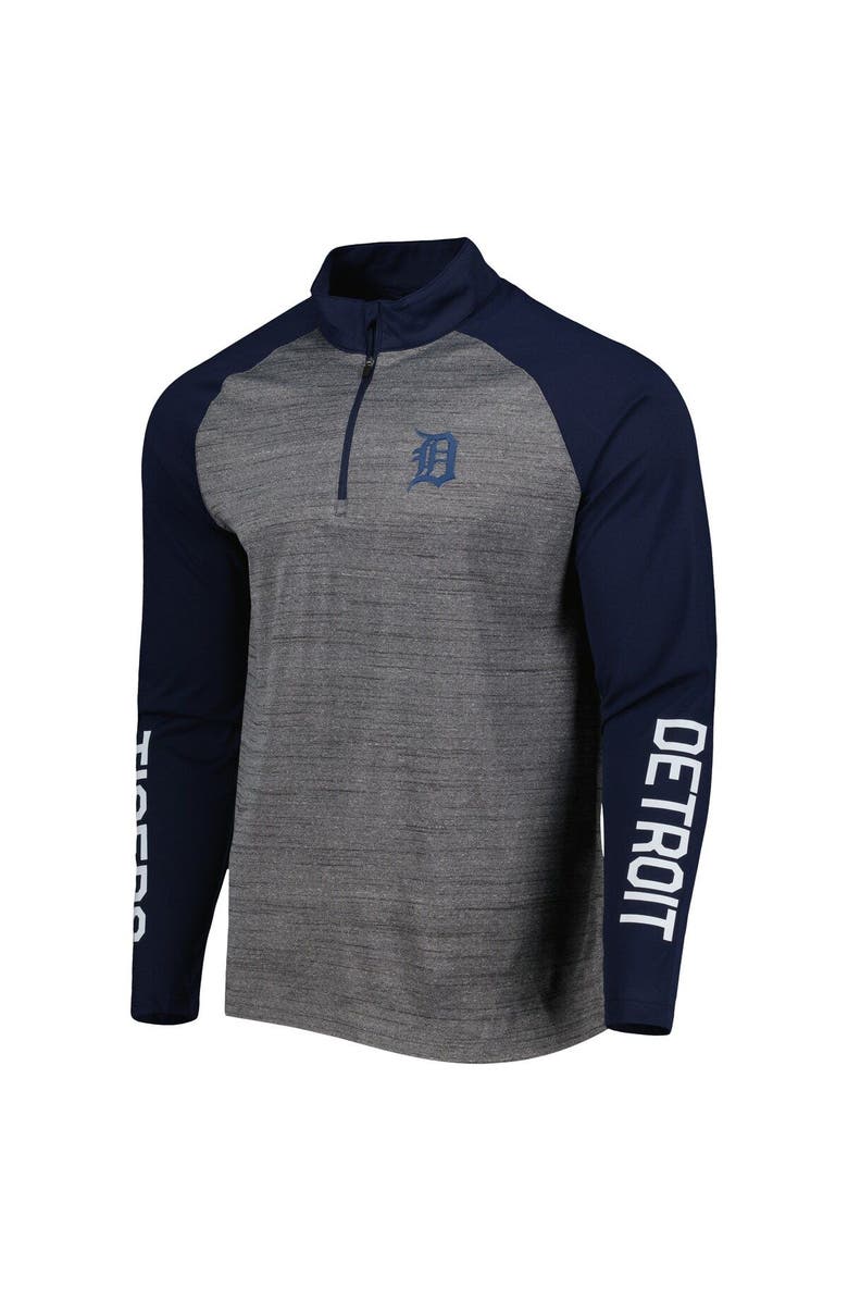 LEVELWEAR Men's Levelwear Heather Gray Detroit Tigers Vandal Raglan Quarter-Zip Top, Alternate, color, 