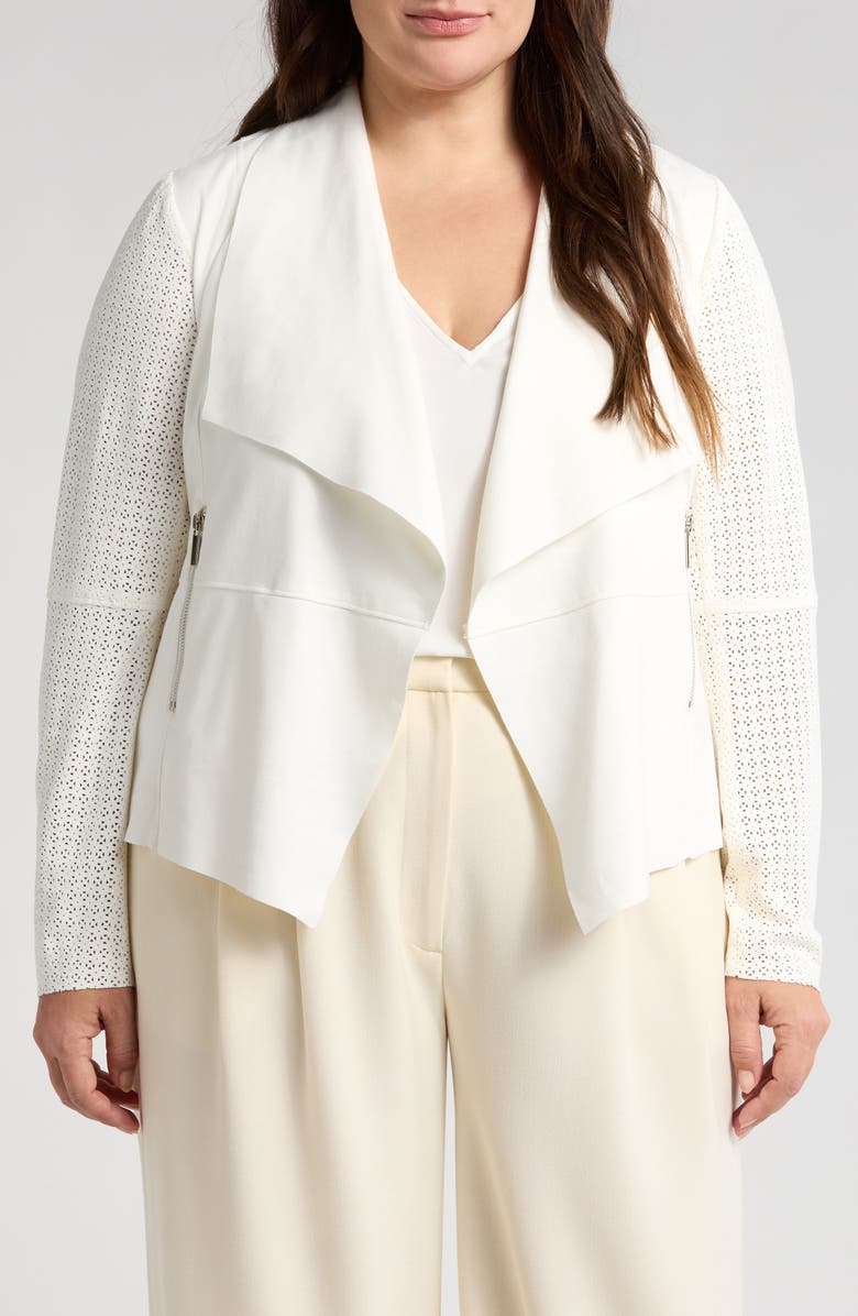 Bagatelle Mixed Media Moto Jacket, Main, color, 