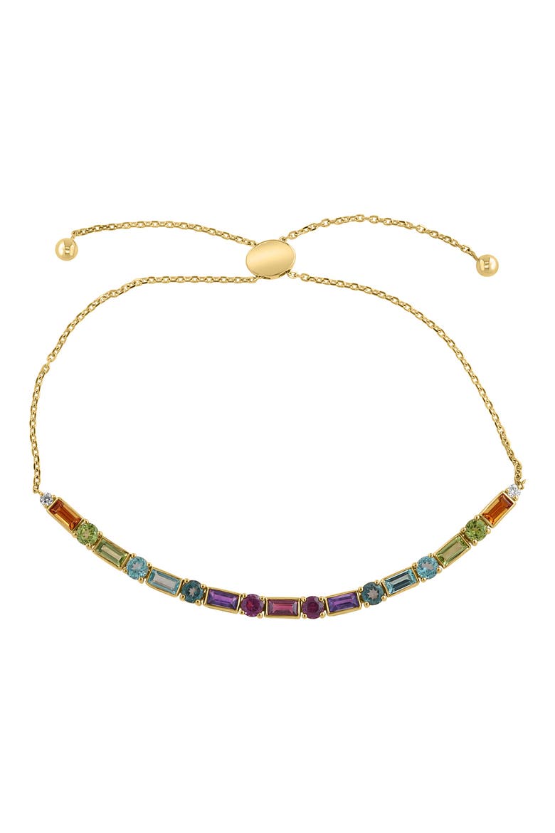Semiprecious Stone & Diamond Slider Bracelet, Main, color, MULTI