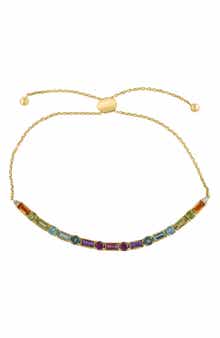 Semiprecious Stone & Diamond Slider Bracelet