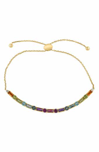Semiprecious Stone & Diamond Slider Bracelet