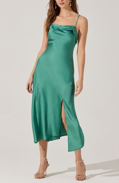 Astr The Label Cowl Neck Slipdress In Teal Green