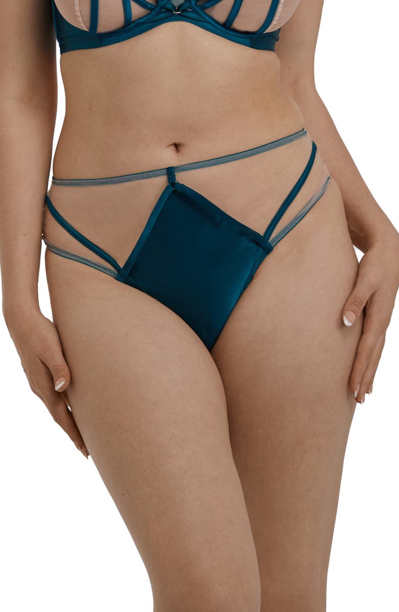 Playful Promises Illusion Mesh High-Waist Thong, Main, color, 