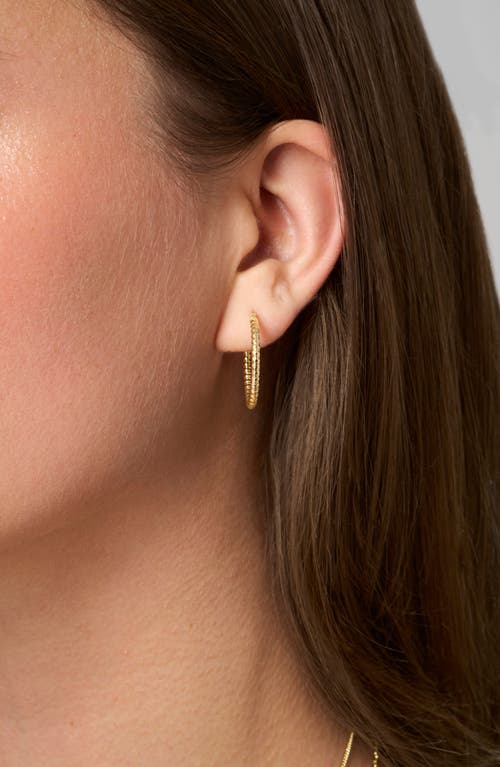Bony Levy 14k Gold Medium Beaded Hoop Earrings In 14k Yellow Gold
