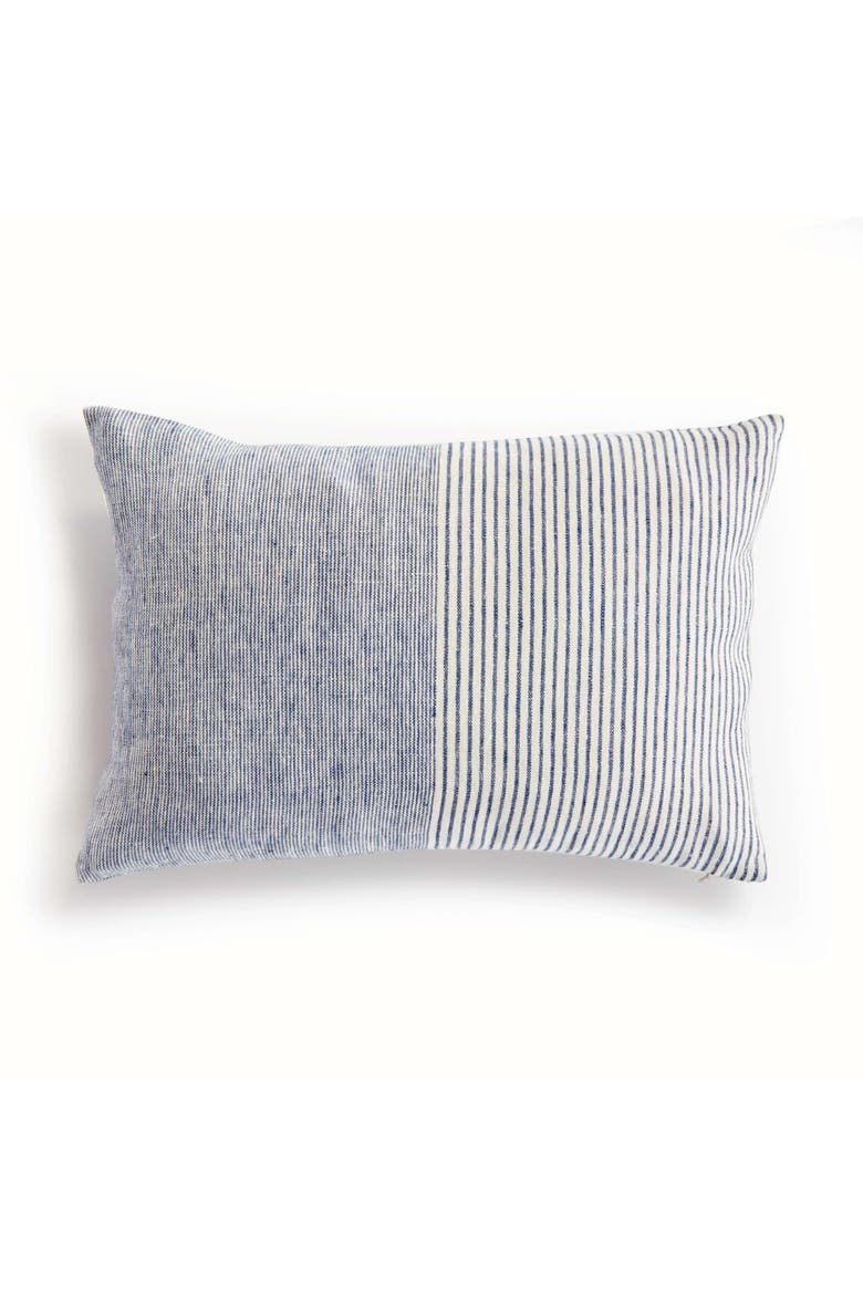 Otis Pinstripe Lumbar Pillow, Main, color, Blue