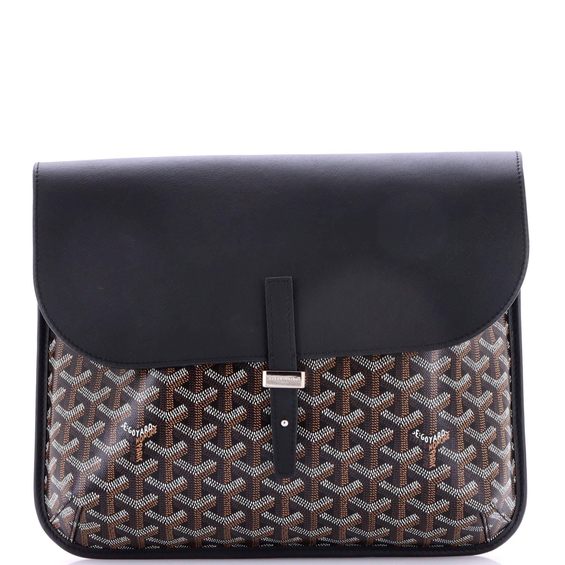 Pre-Owned Goyard Coursier Messenger Bag Coated Canvas and Leather, Main, color, Black