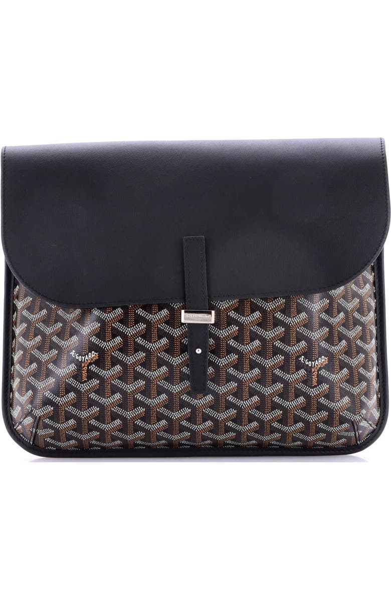 Pre-Owned Goyard Coursier Messenger Bag Coated Canvas and Leather, Main, color, Black