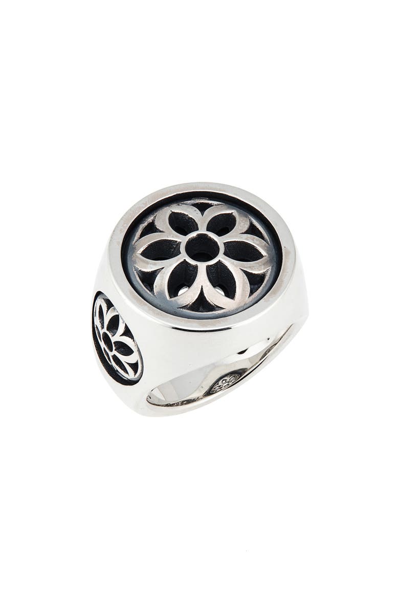 Men's Club Signet Ring, Main, color, SILVER