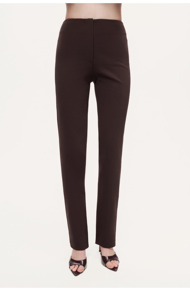 Nocturne Split-Hem Straight Pants, Main, color, Brown