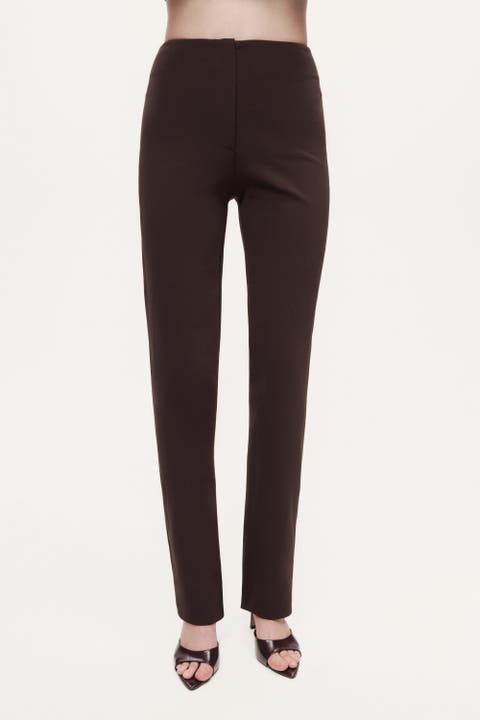 Split-Hem Straight Pants
