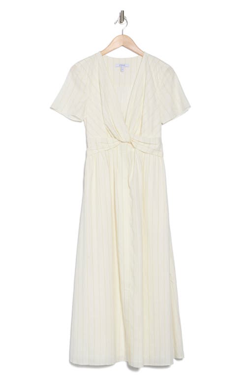 Derek Lam 10 Crosby Esmeray Short Sleeve Linen Blend Midi Dress In Bdb/oregano