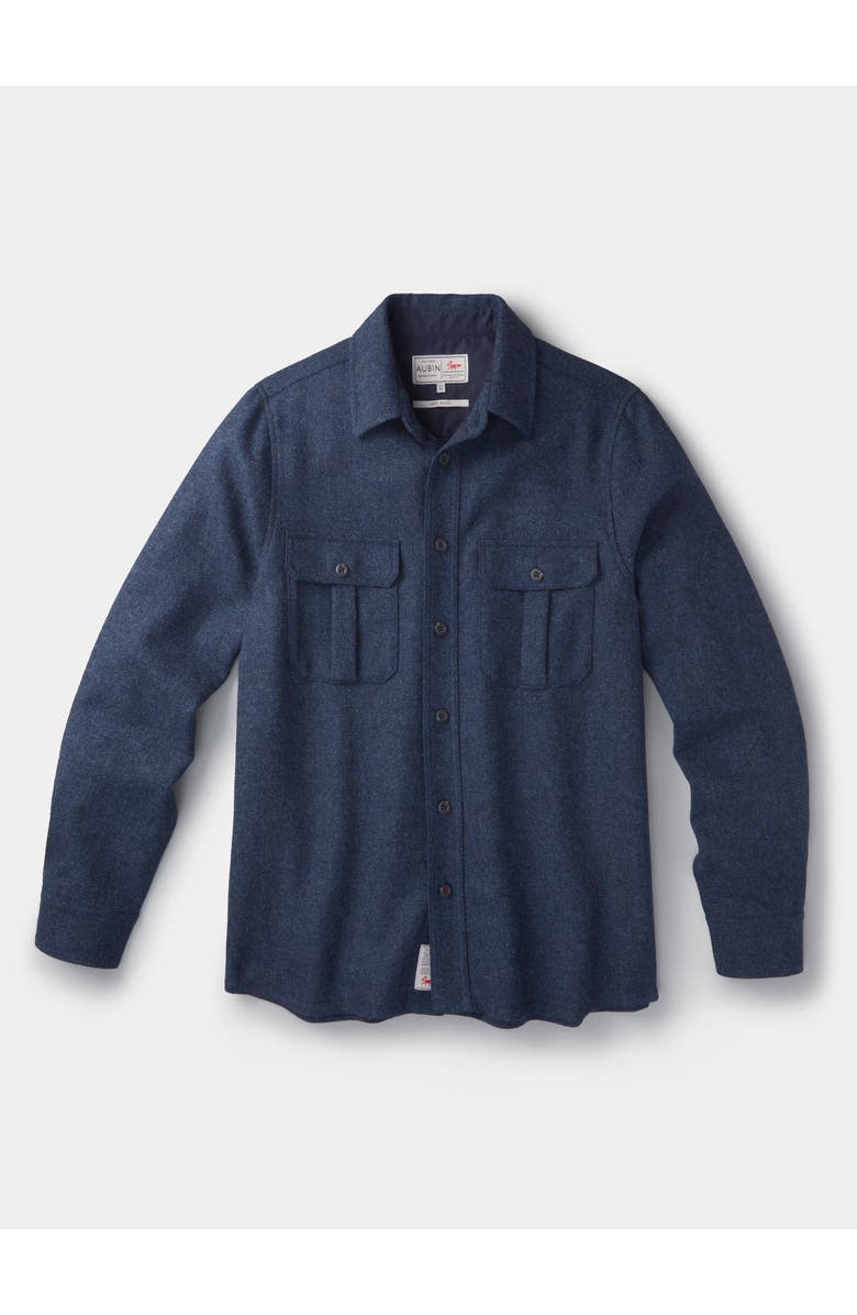 Aubin Ravendale Wool Shirt, Alternate, color, Navy Herringbone
