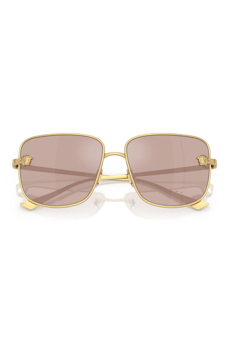 59mm Mirrored Square Sunglasses, Alternate, color, GOLD/ LIGHT PINK MIRROR SILVER