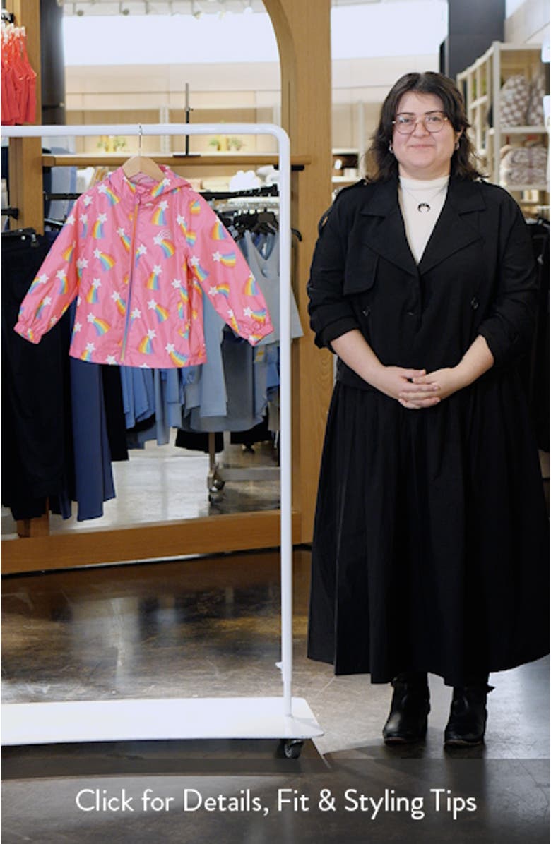 Kids' Rainbow Mac Water Resistant Raincoat, sales video thumbnail