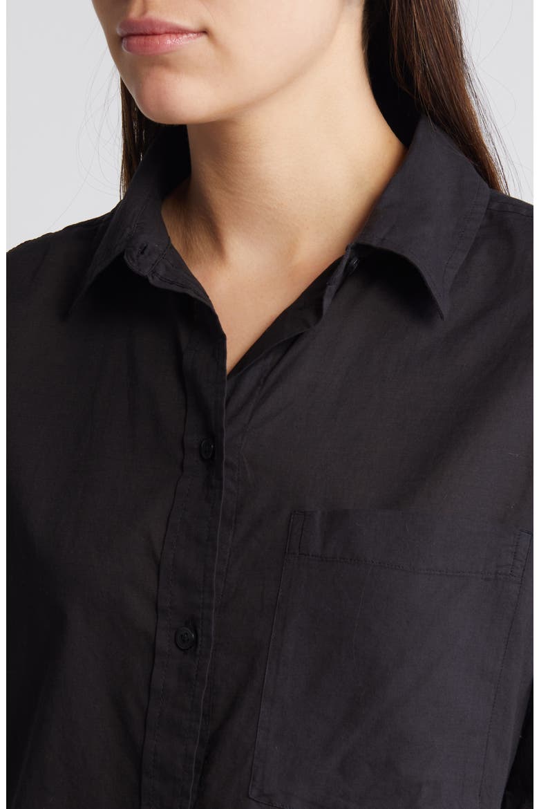Cotton Voile Button-Up Shirt, Alternate, color, BLACK