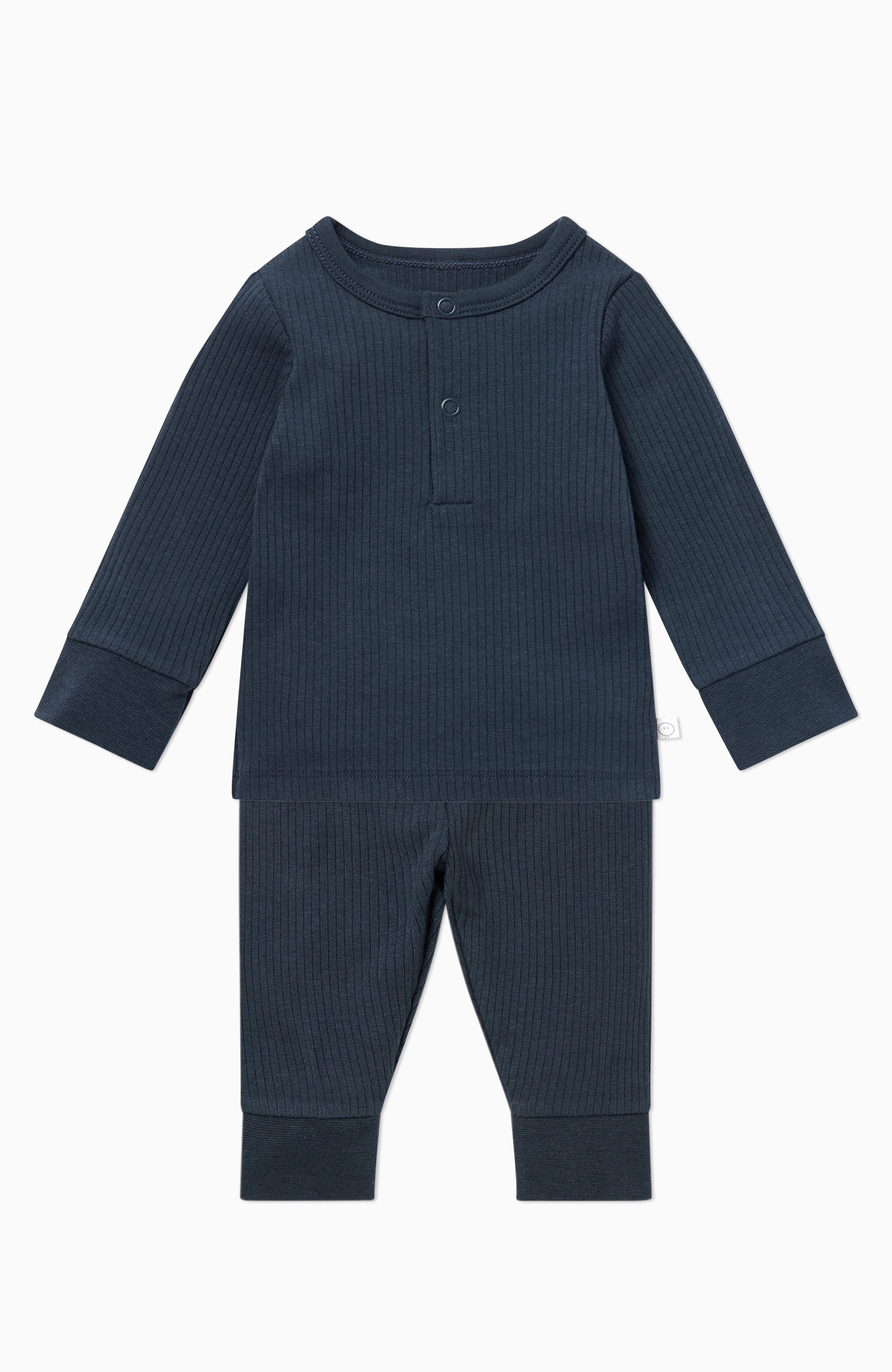 Mori Kids'  Ribbed Pyjamas In Blue