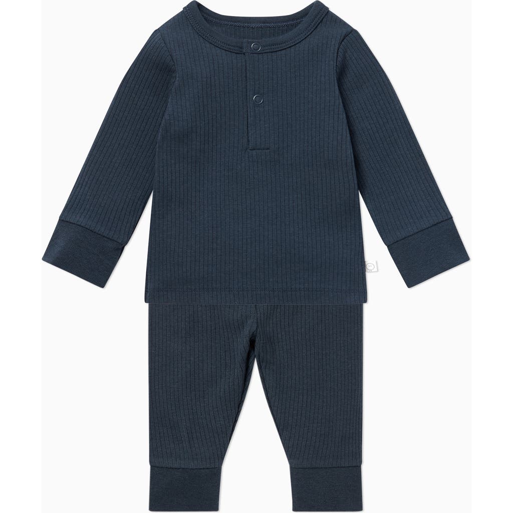 Mori Kids' Ribbed Pyjamas In Blue