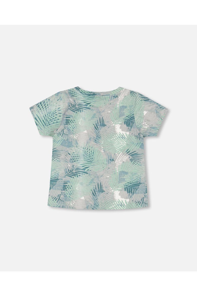 Baby Boy's Organic Cotton Printed T-Shirt Green Jungle Leaves Print, Alternate, color, Green Jungle Leaves Print
