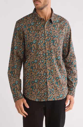 Lucky Brand San Gabriel Patterned Long Sleeve Cotton Button-Up Shirt