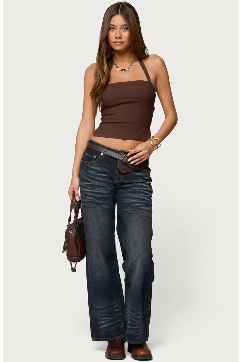 Dara Halter Top, Alternate, color, DARK-BROWN