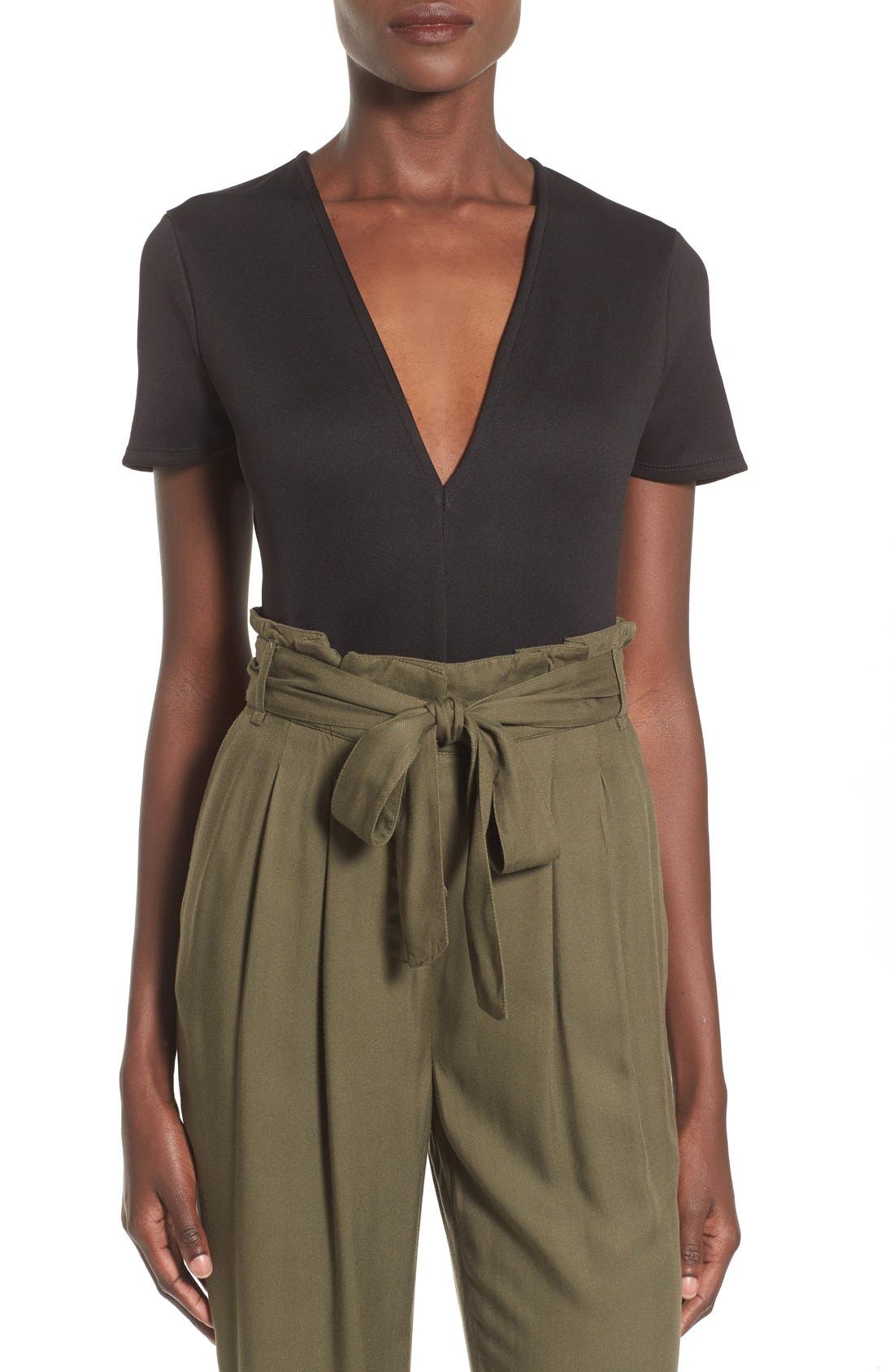 Madison & Berkeley Plunge Neck Bodysuit (Women) | Nordstrom